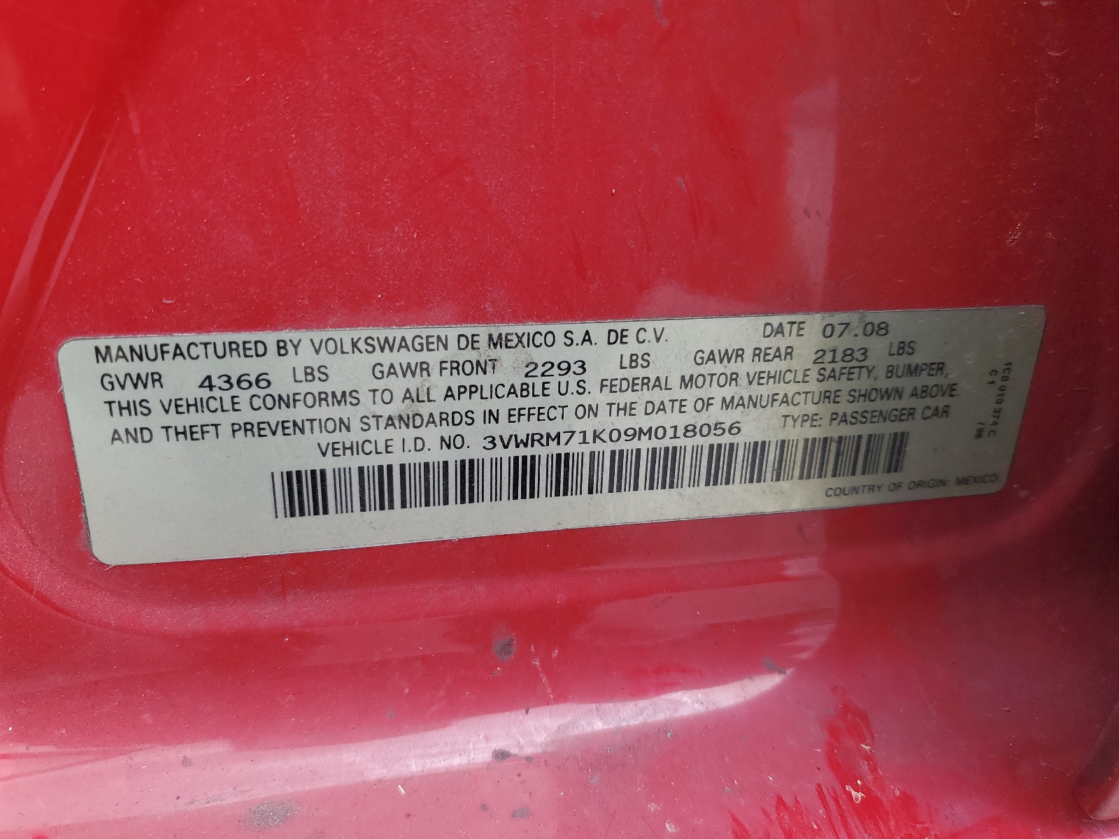 3VWRM71K09M018056 2009 Volkswagen Jetta Se