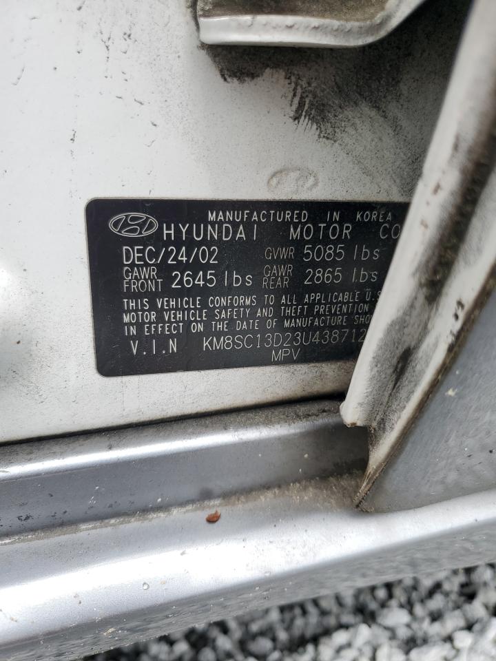 2003 Hyundai Santa Fe Gls VIN: KM8SC13D23U438712 Lot: 63957104