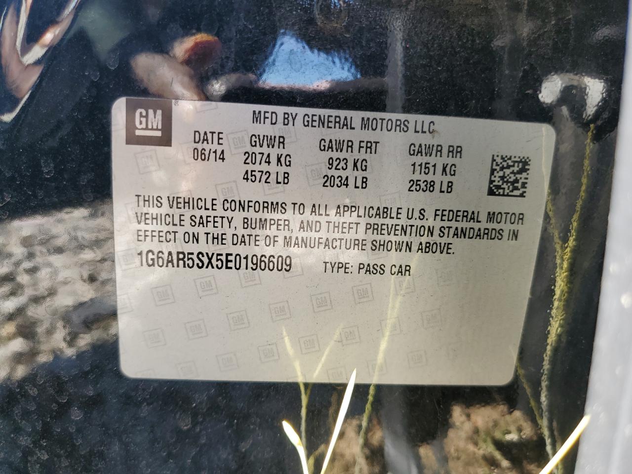 2014 Cadillac Cts Luxury Collection VIN: 1G6AR5SX5E0196609 Lot: 61134024