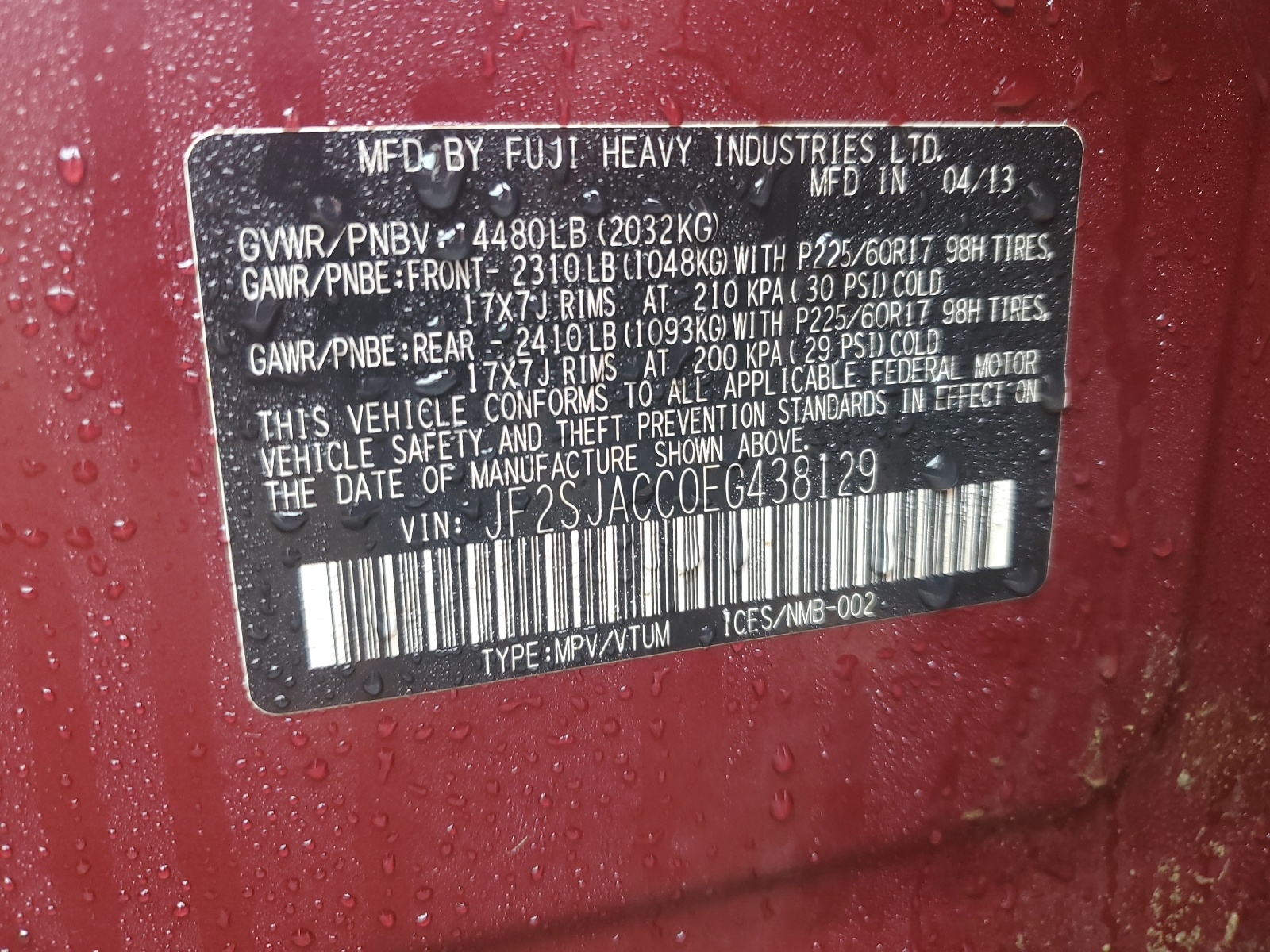 JF2SJACC0EG438129 2014 Subaru Forester 2.5I Premium