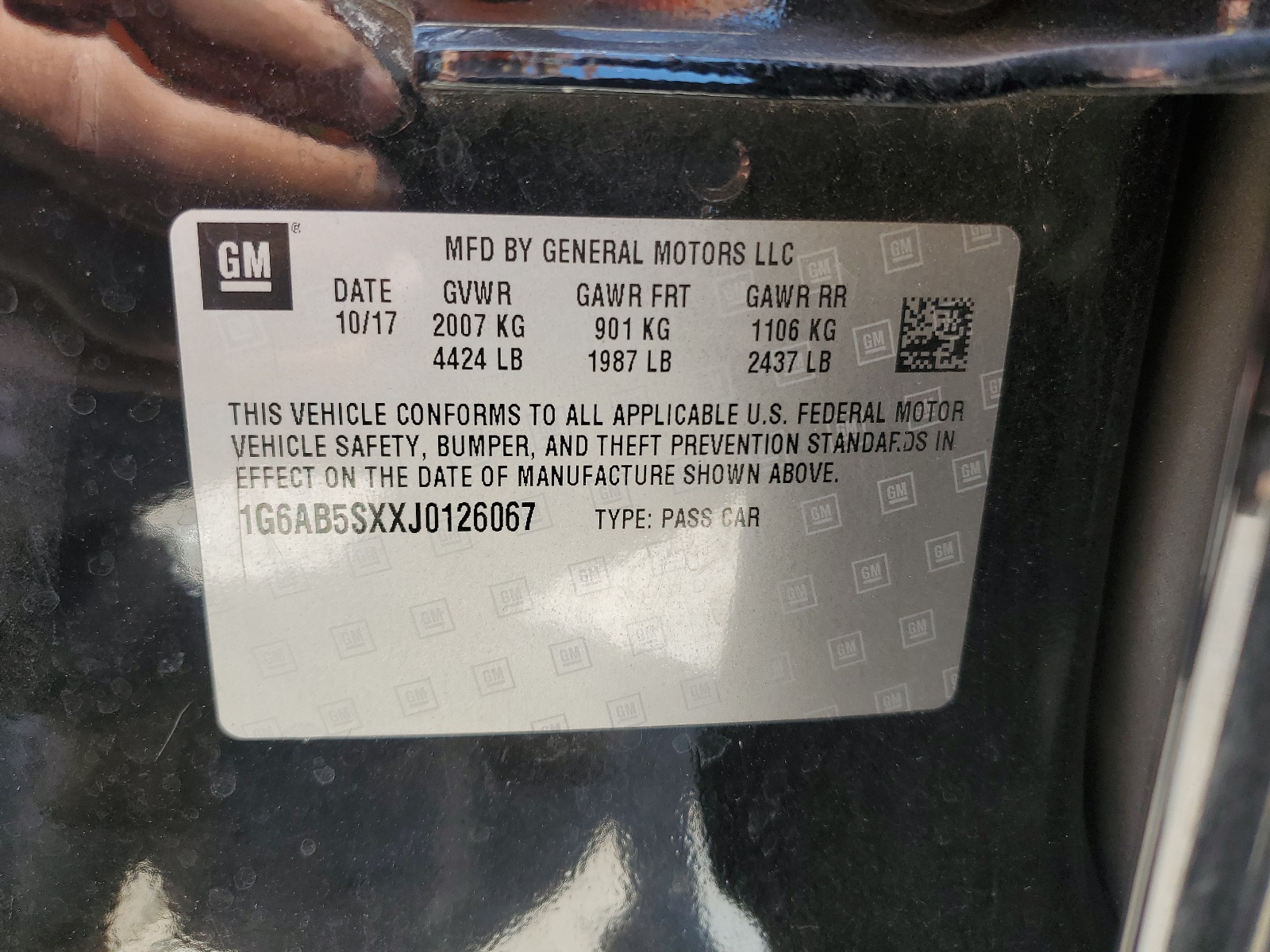 1G6AB5SXXJ0126067 2018 Cadillac Ats Luxury