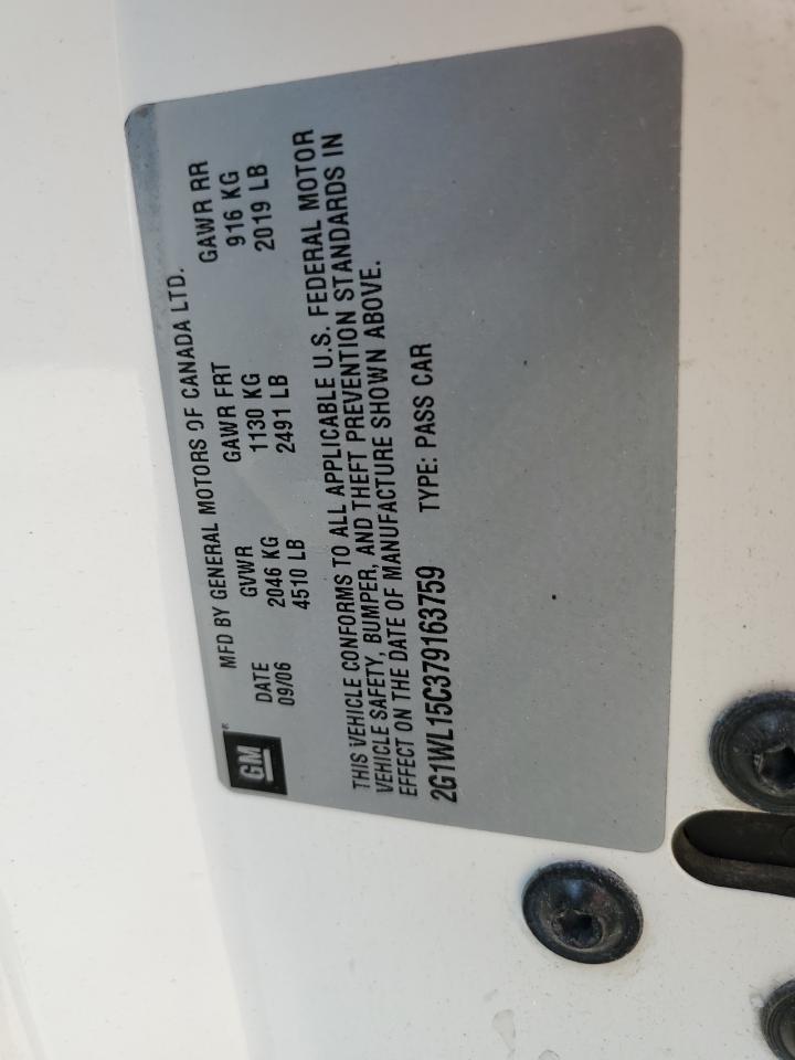 2007 Chevrolet Monte Carlo Ss VIN: 2G1WL15C379163759 Lot: 64776934