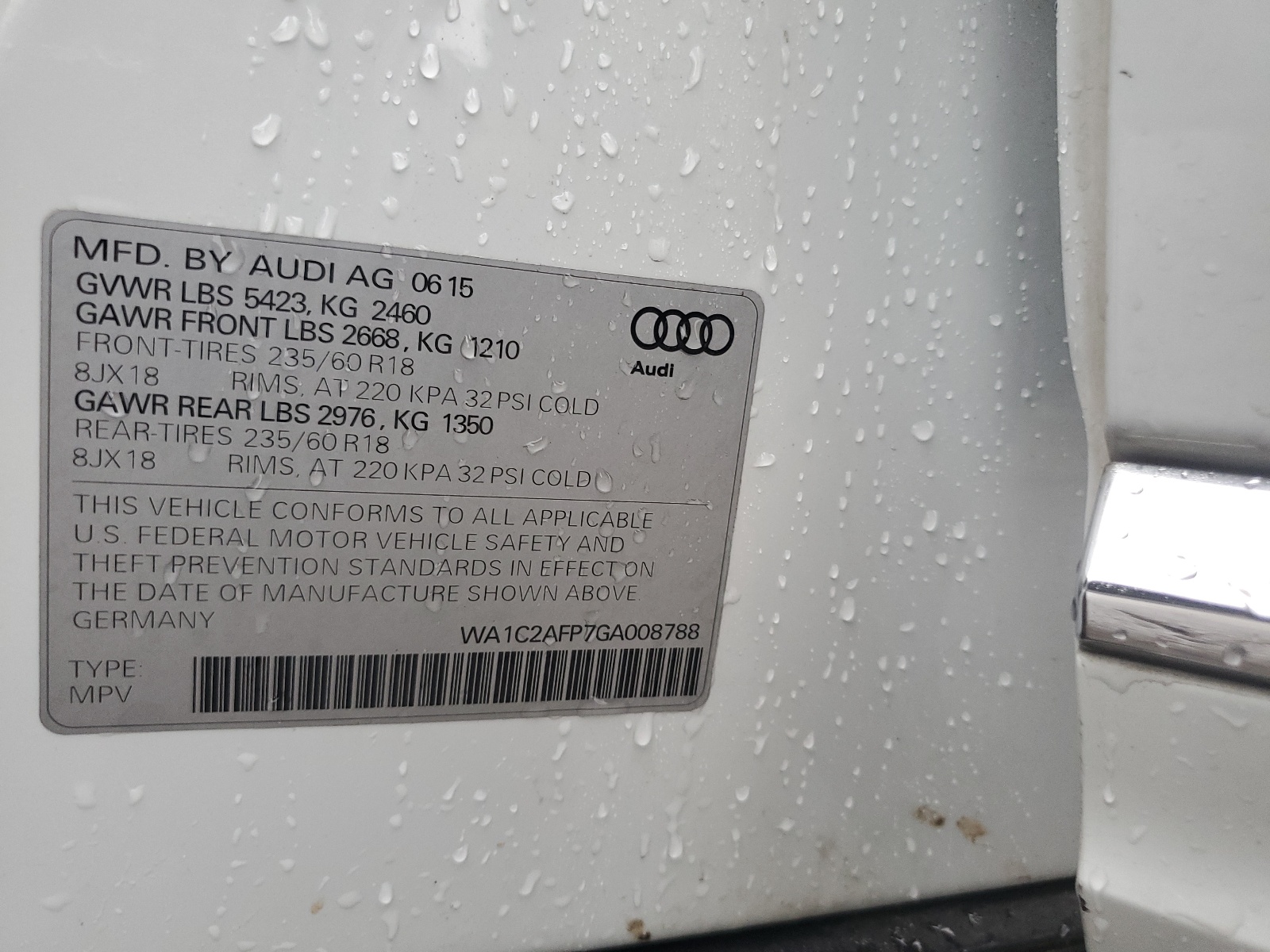 WA1C2AFP7GA008788 2016 Audi Q5 Premium