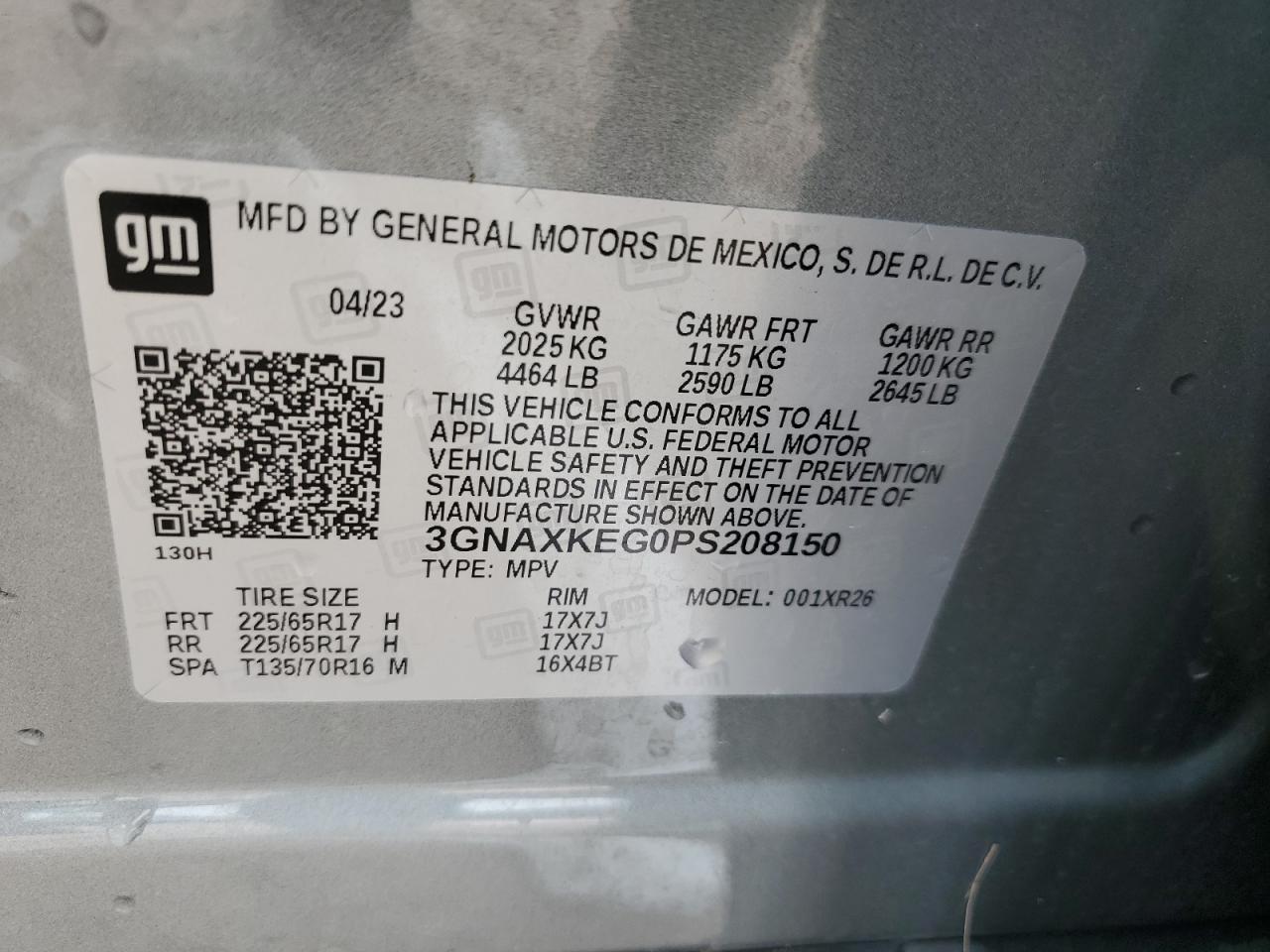 3GNAXKEG0PS208150 2023 CHEVROLET EQUINOX - Image 13