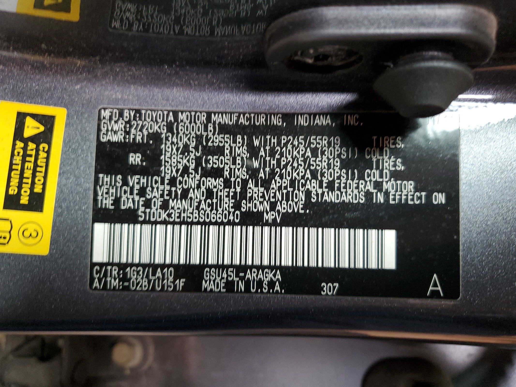 5TDDK3EH5BS066040 2011 Toyota Highlander Limited