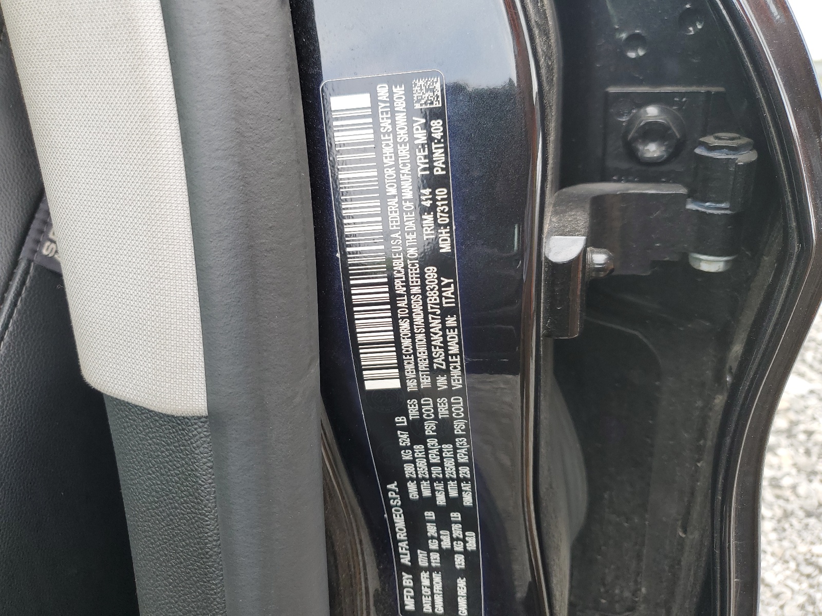 ZASFAKAN7J7B83099 2018 Alfa Romeo Stelvio