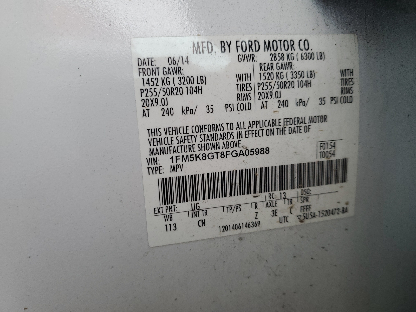 1FM5K8GT8FGA05988 2015 Ford Explorer Sport