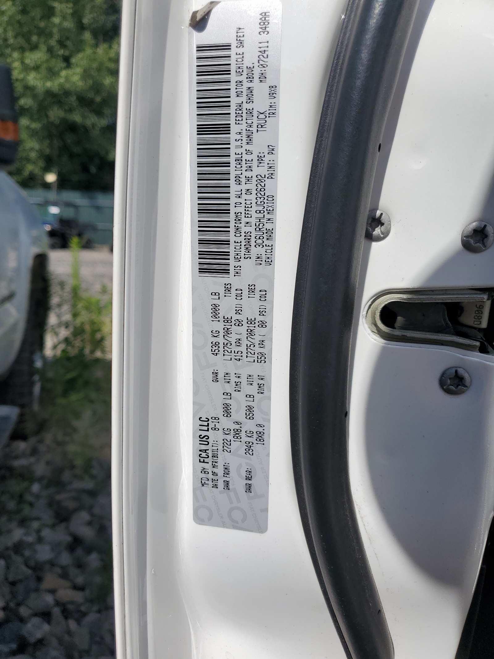 3C6UR5HL8JG326202 2018 Ram 2500 St