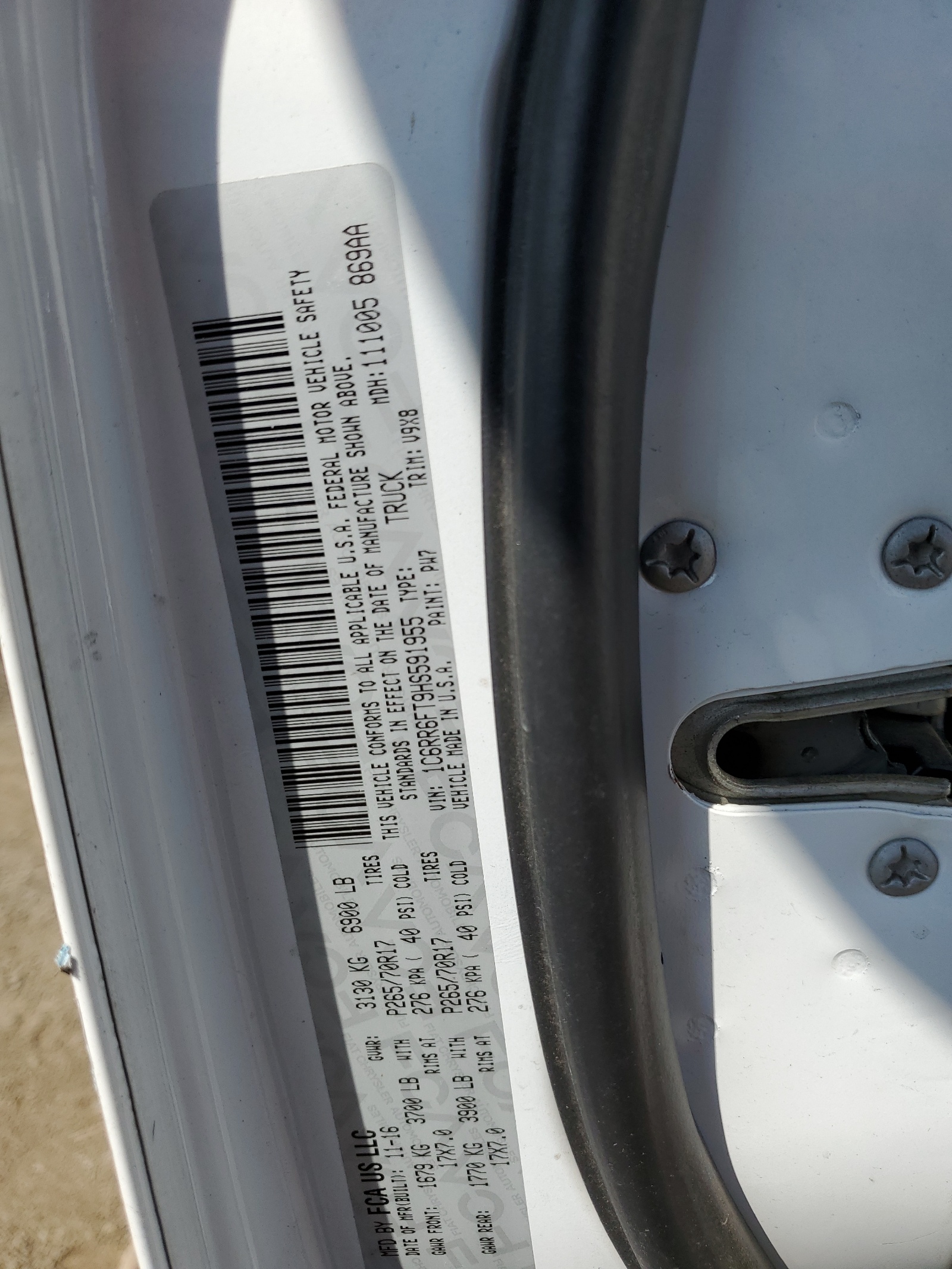 1C6RR6FT9HS591955 2017 Ram 1500 St