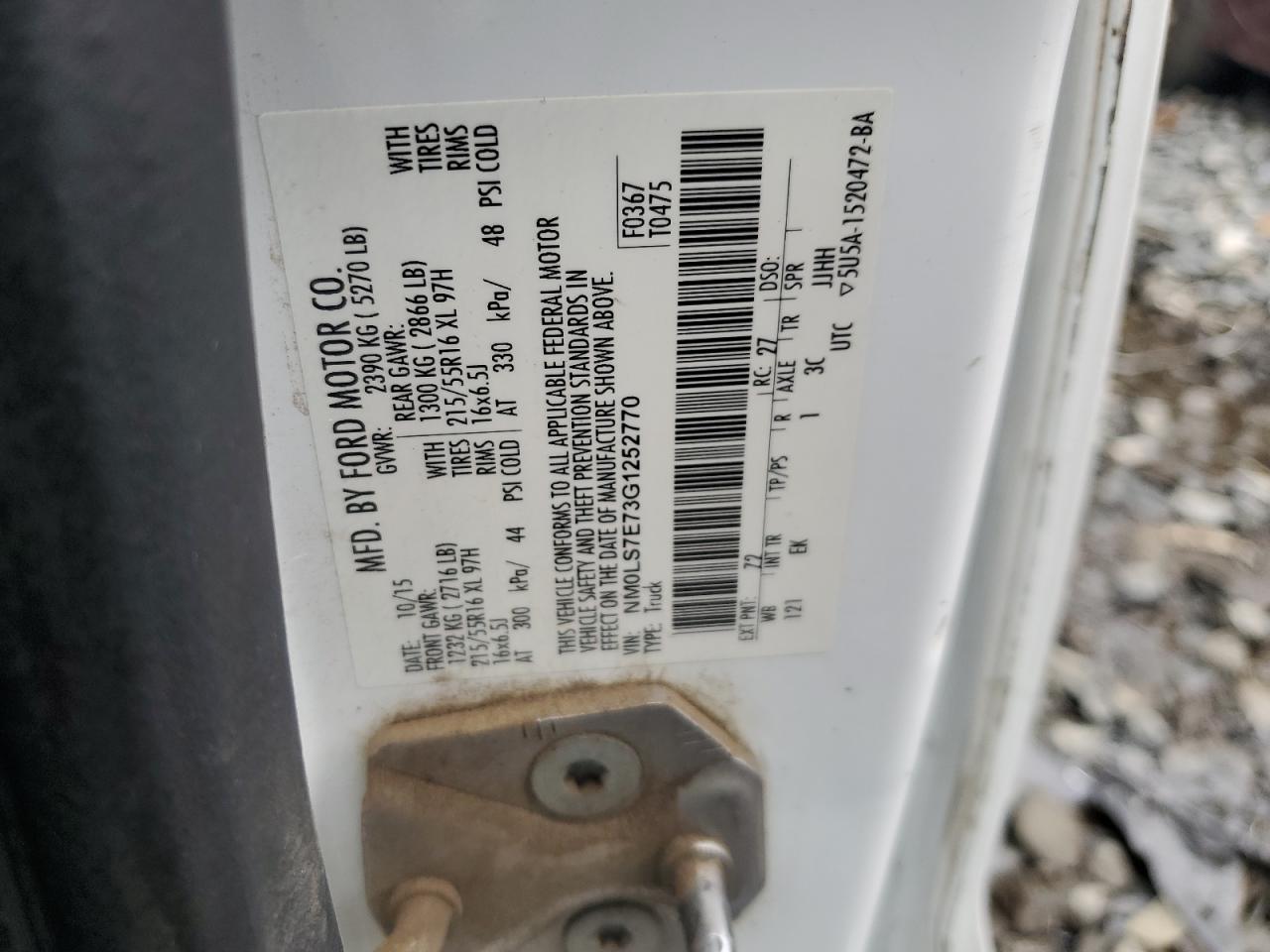 NM0LS7E73G1252770 FORD TRANSIT 2016