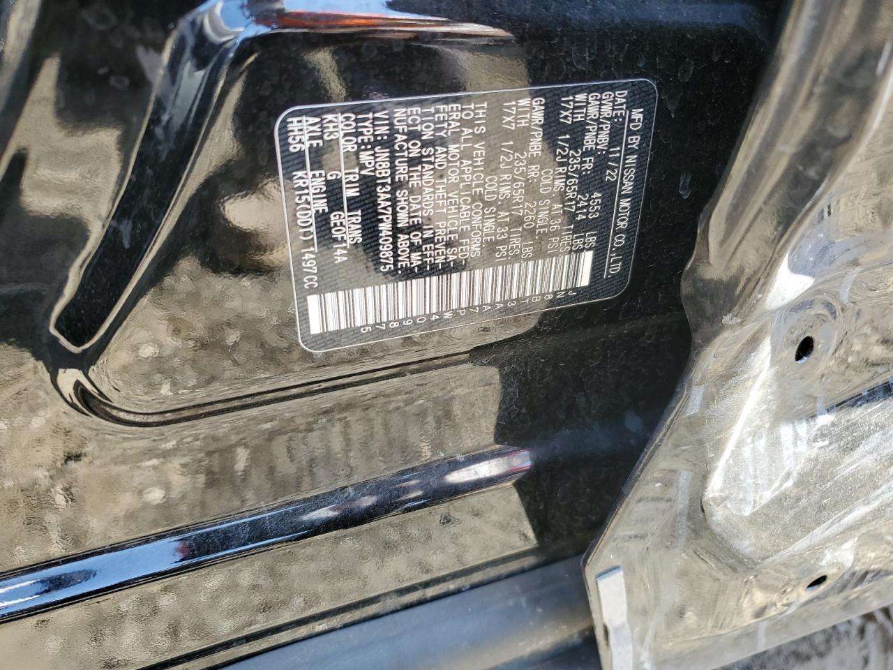 2023 Nissan Rogue S VIN: JN8BT3AA7PW409875 Lot: 64315364