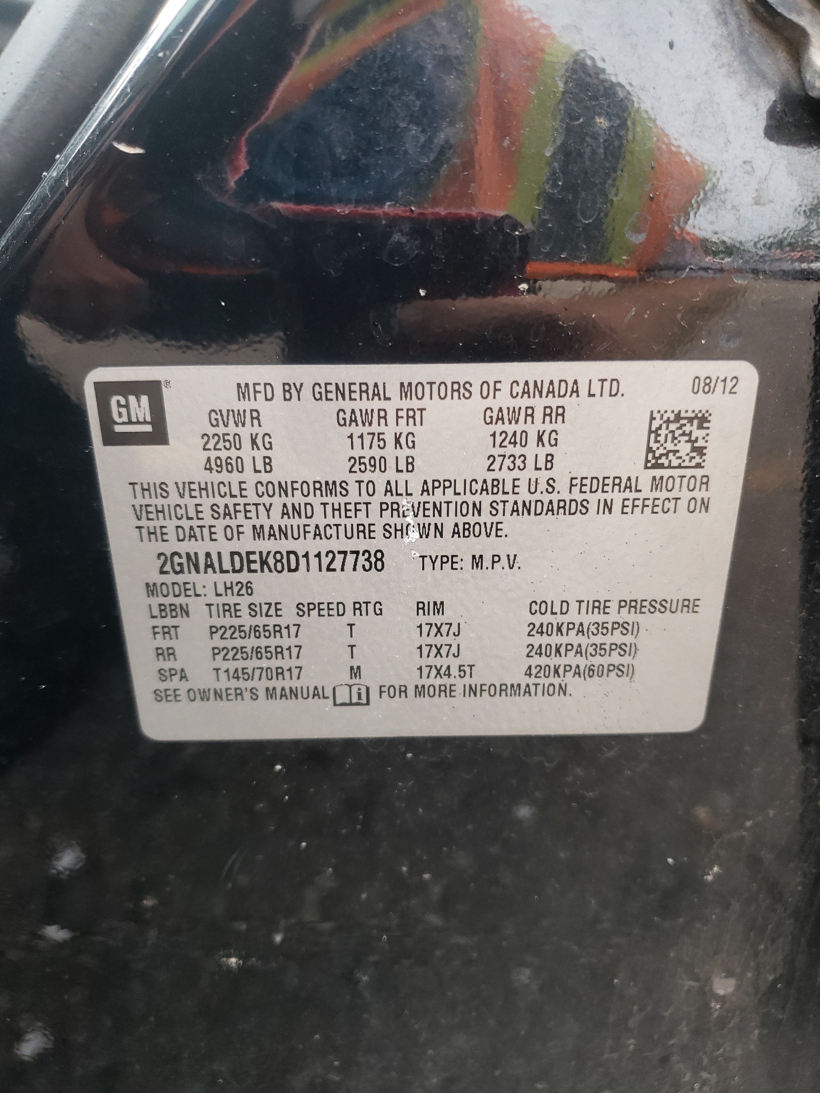 2GNALDEK8D1127738 2013 Chevrolet Equinox Lt