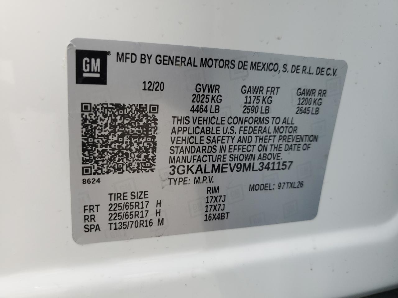 3GKALMEV9ML341157 2021 GMC Terrain Sle