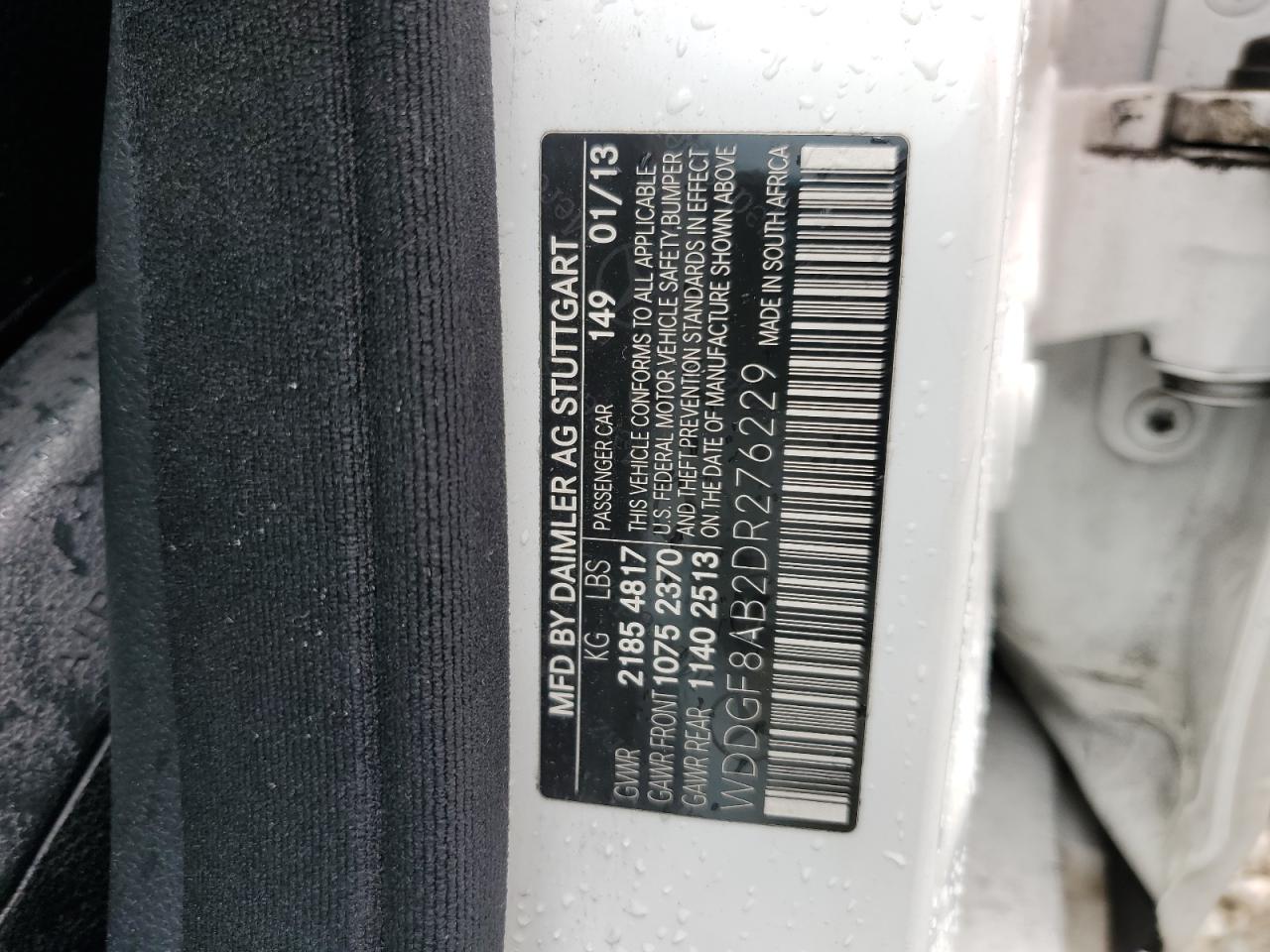 2013 Mercedes-Benz C 300 4Matic VIN: WDDGF8AB2DR276229 Lot: 62153234