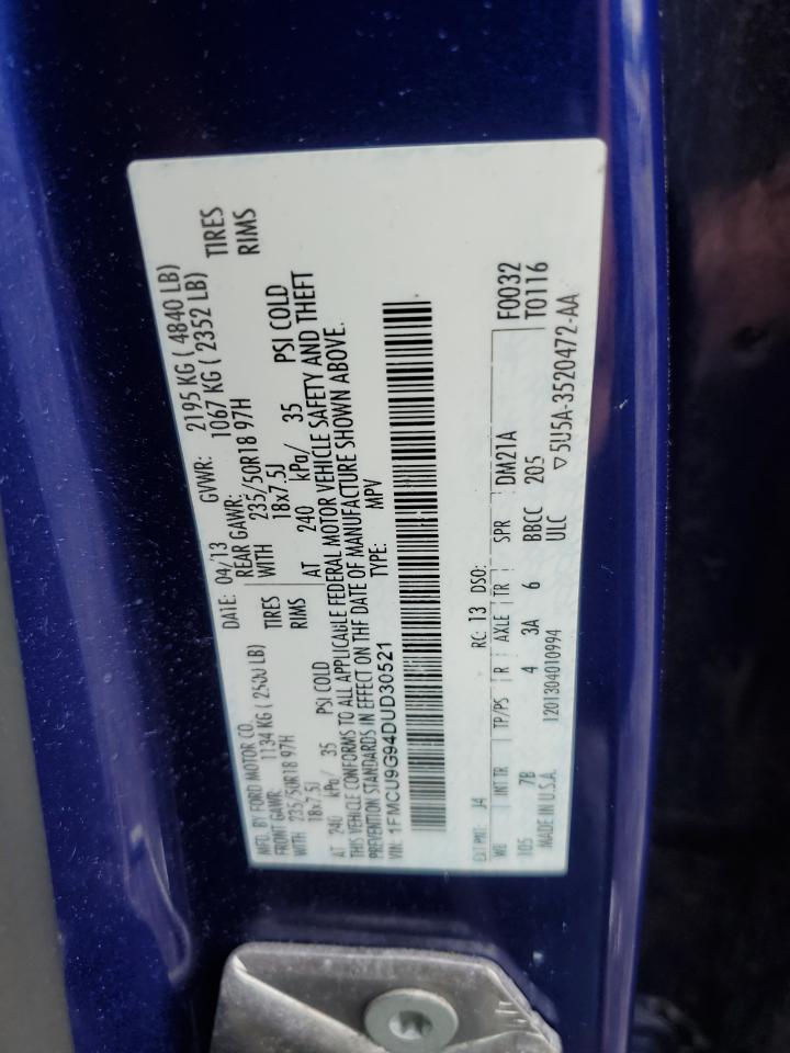 2013 Ford Escape Se VIN: 1FMCU9G94DUD30521 Lot: 64437514