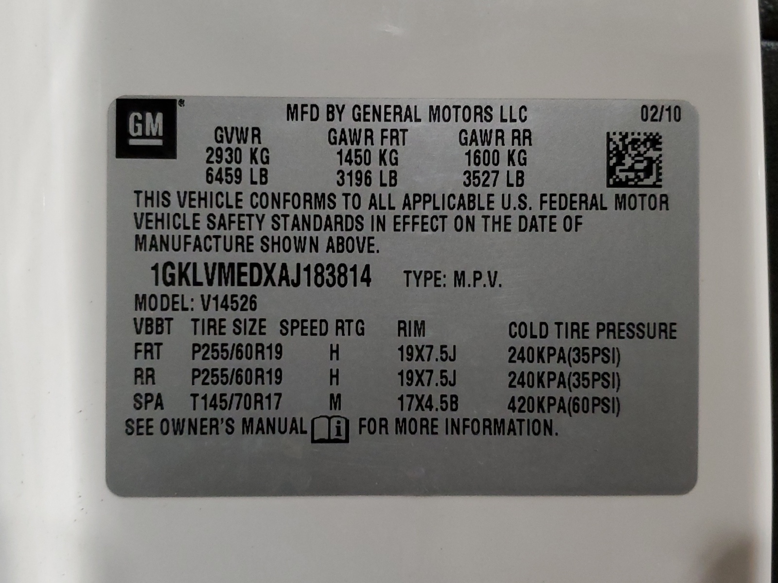 1GKLVMEDXAJ183814 2010 GMC Acadia Slt-1