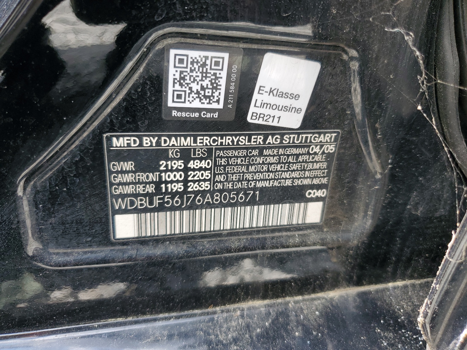 WDBUF56J76A805671 2006 Mercedes-Benz E 350