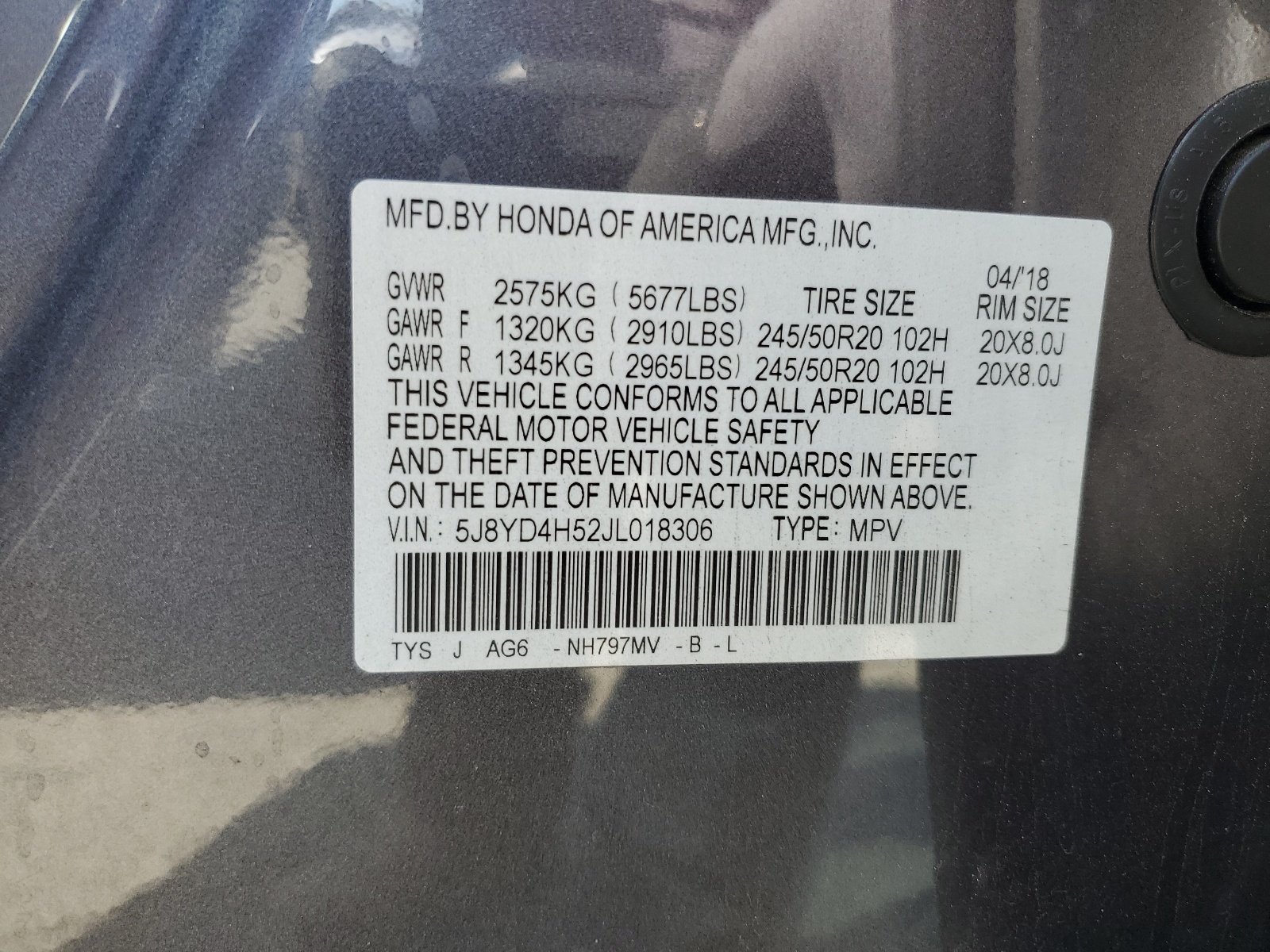 5J8YD4H52JL018306 2018 Acura Mdx Technology