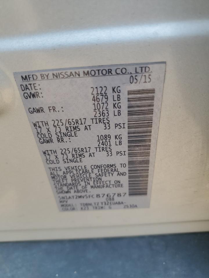 5N1AT2MV5FC876787 2015 Nissan Rogue S