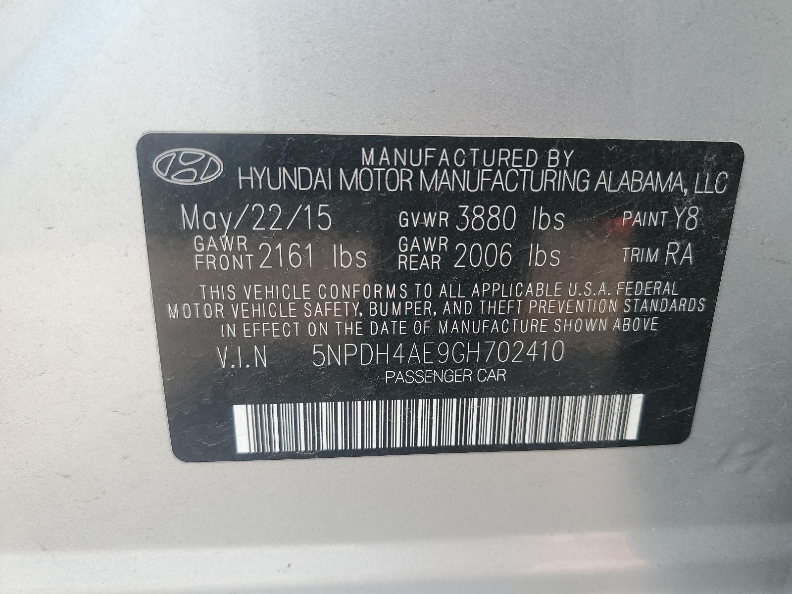 5NPDH4AE9GH702410 2016 Hyundai Elantra Se