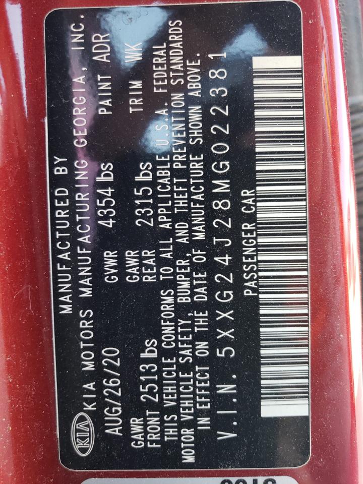 2021 Kia K5 Lx VIN: 5XXG24J28MG022381 Lot: 64487814