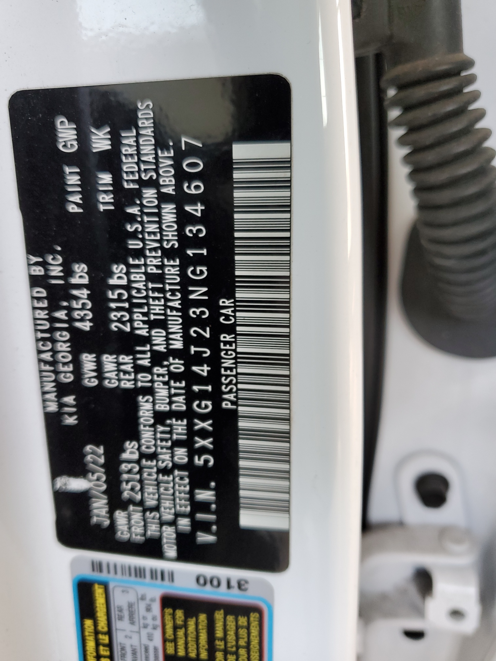 5XXG14J23NG134607 2022 Kia K5 Lxs