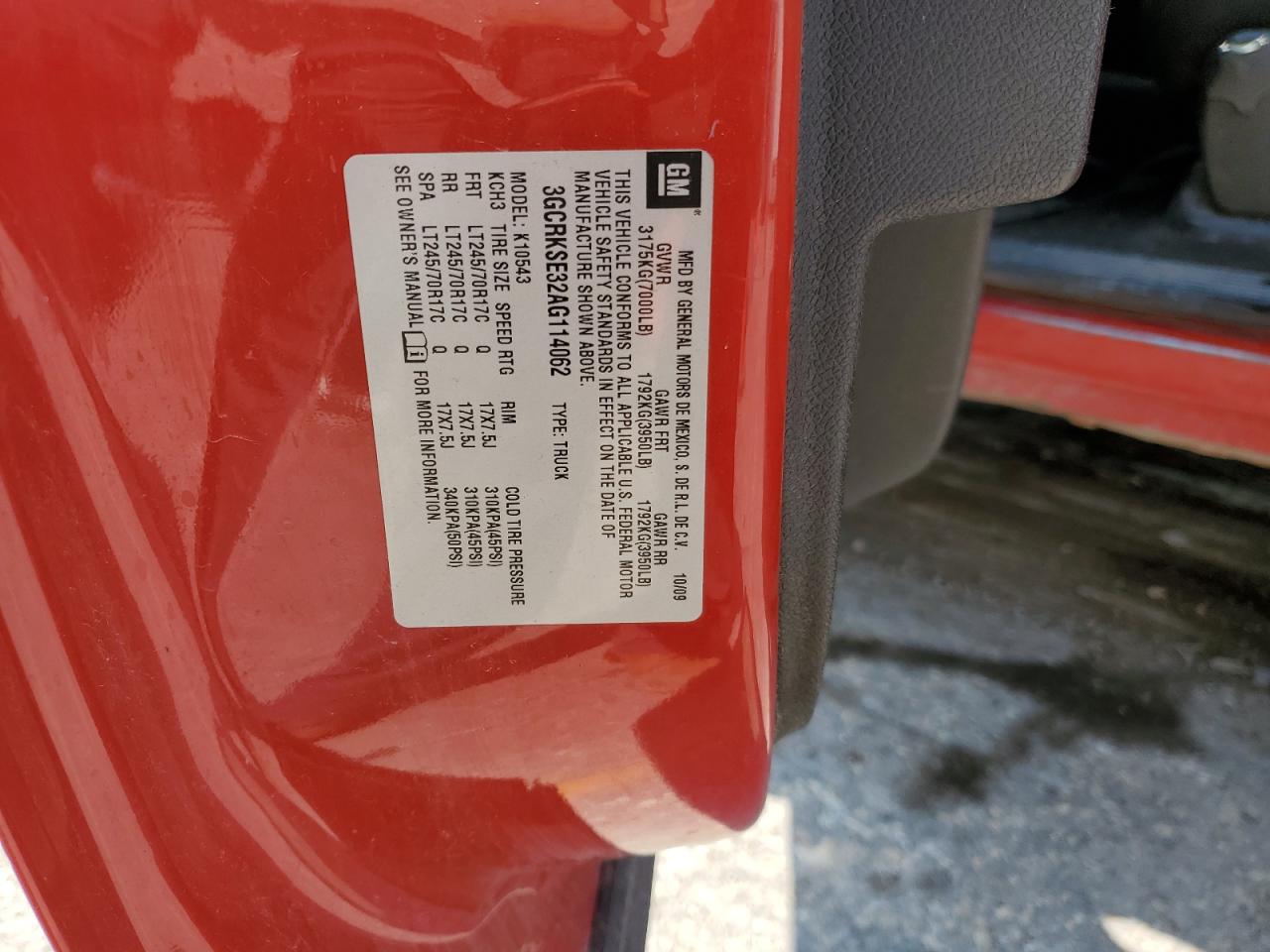 2010 Chevrolet Silverado K1500 Lt VIN: 3GCRKSE32AG114062 Lot: 62462704