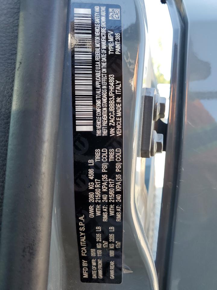 2018 Jeep Renegade Latitude VIN: ZACCJBBB3JPH64893 Lot: 63224184