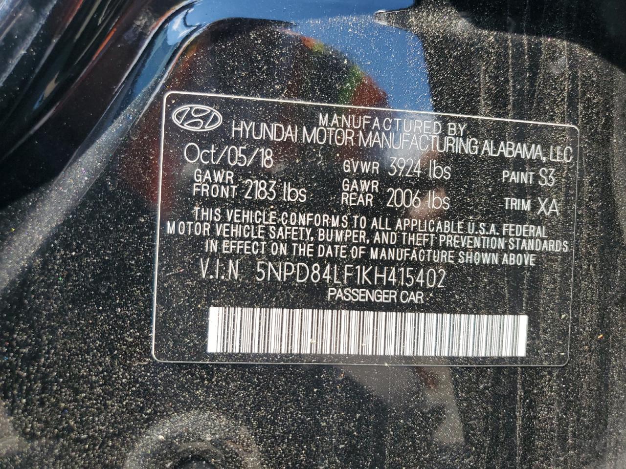 5NPD84LF1KH415402 2019 HYUNDAI ELANTRA - Image 15