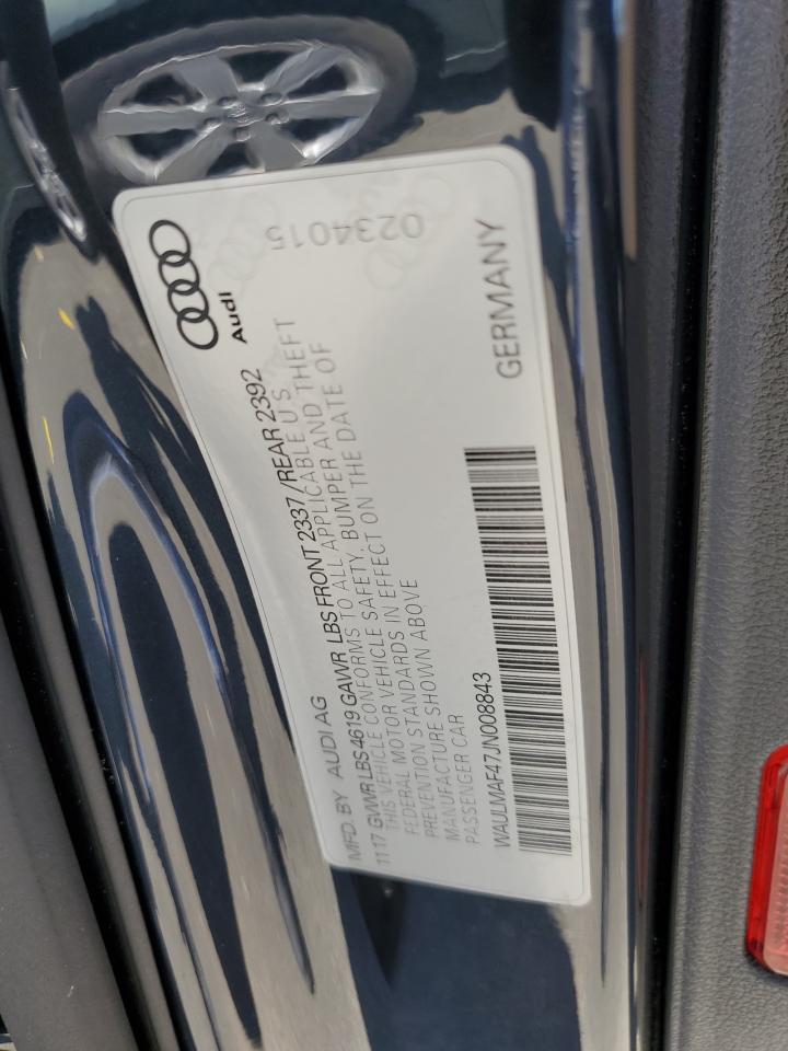 2018 Audi A4 Premium Plus VIN: WAULMAF47JN008843 Lot: 63463824