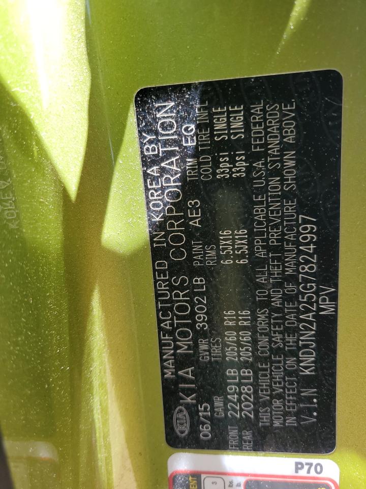 2016 Kia Soul VIN: KNDJN2A25G7824997 Lot: 61689754