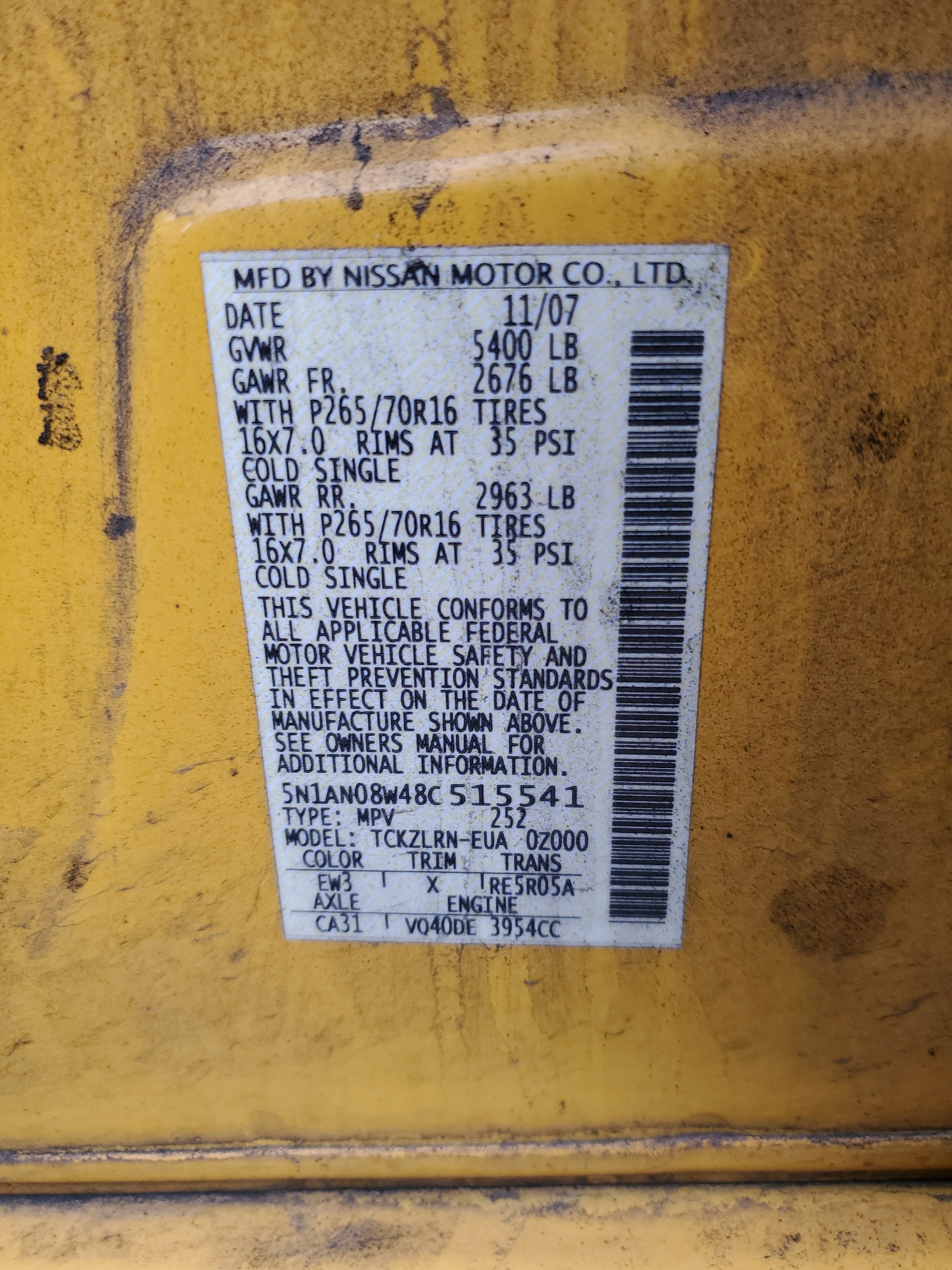 5N1AN08W48C515541 2008 Nissan Xterra Off Road