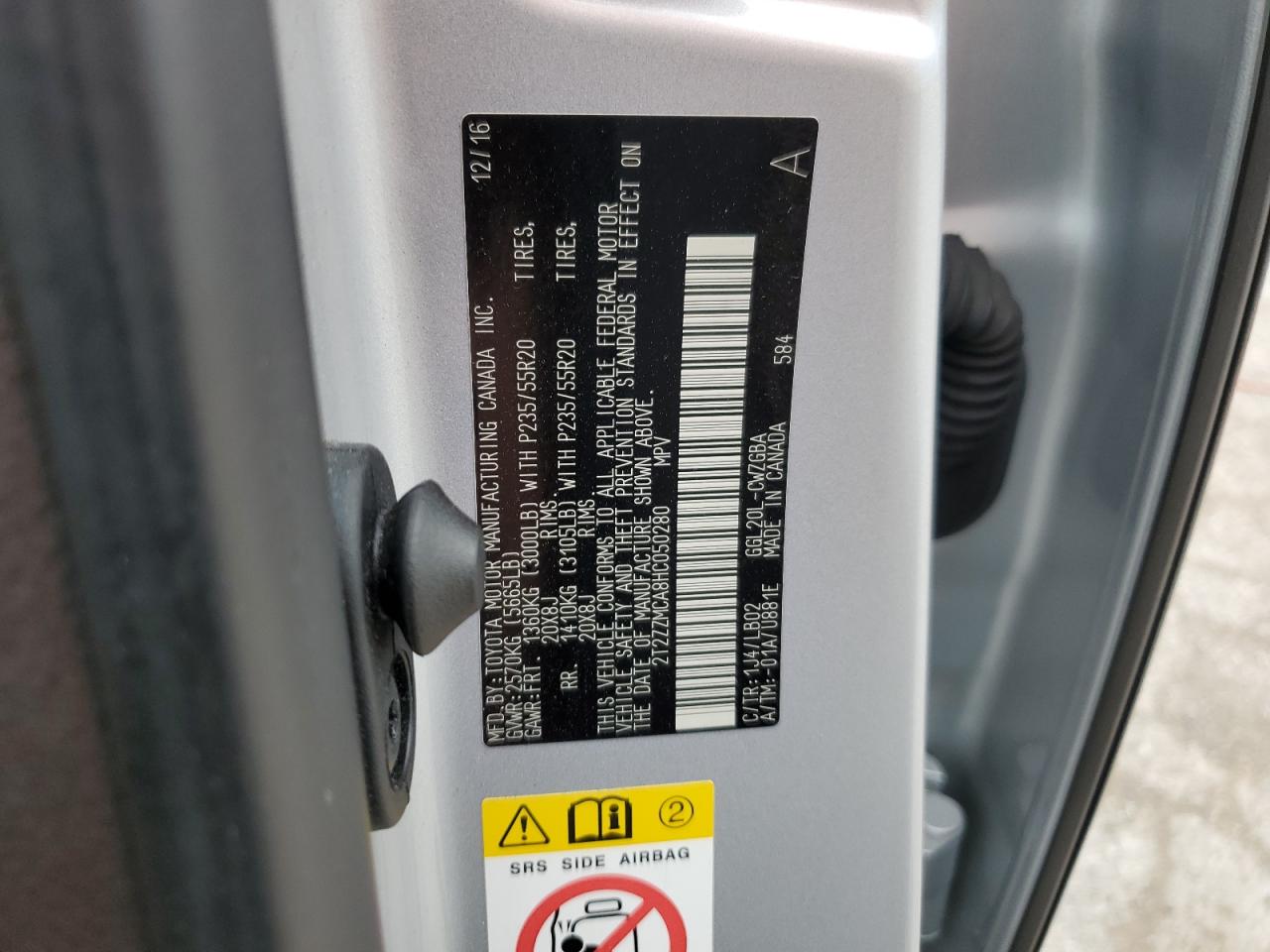 2017 Lexus Rx 350 Base VIN: 2T2ZZMCA8HC050280 Lot: 64346224