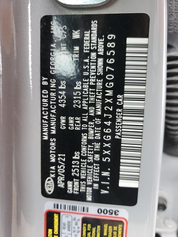 2021 Kia K5 Gt Line VIN: 5XXG64J2XMG076589 Lot: 61700104