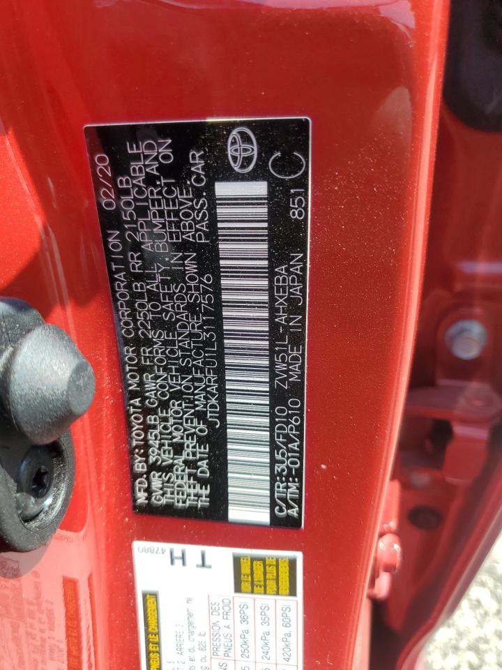 2022 Toyota Prius L VIN: JTDKARFU1L3117576 Lot: 63440064