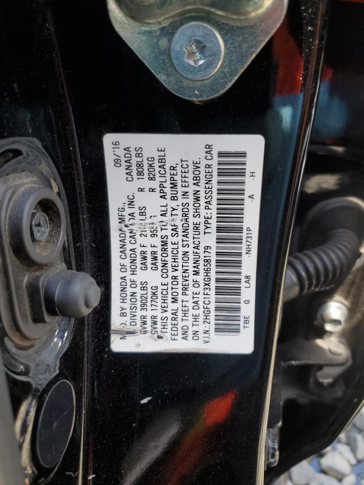 2HGFC1F3XGH658179 2016 Honda Civic Ex