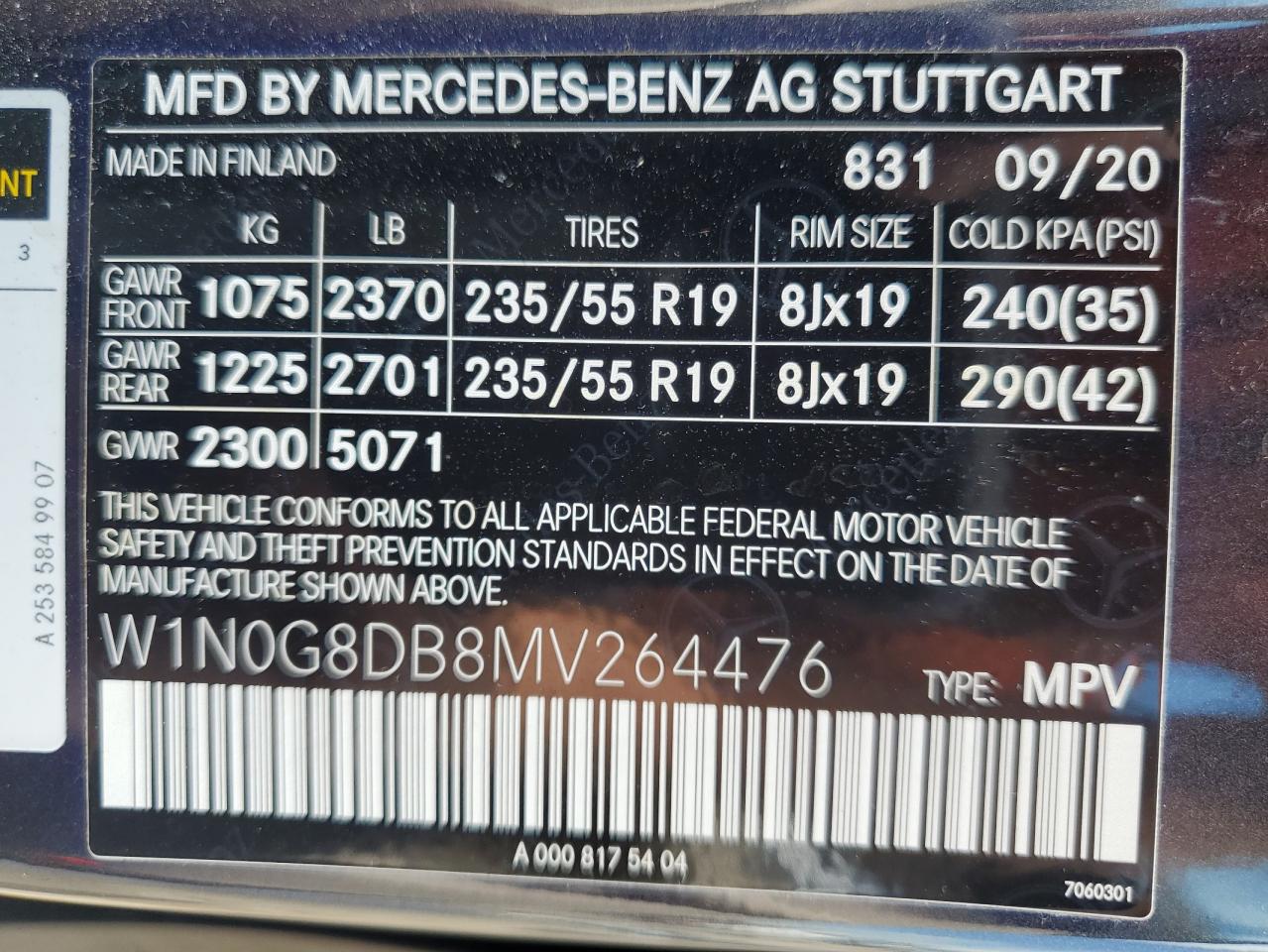 W1N0G8DB8MV264476 2021 Mercedes-Benz Glc 300