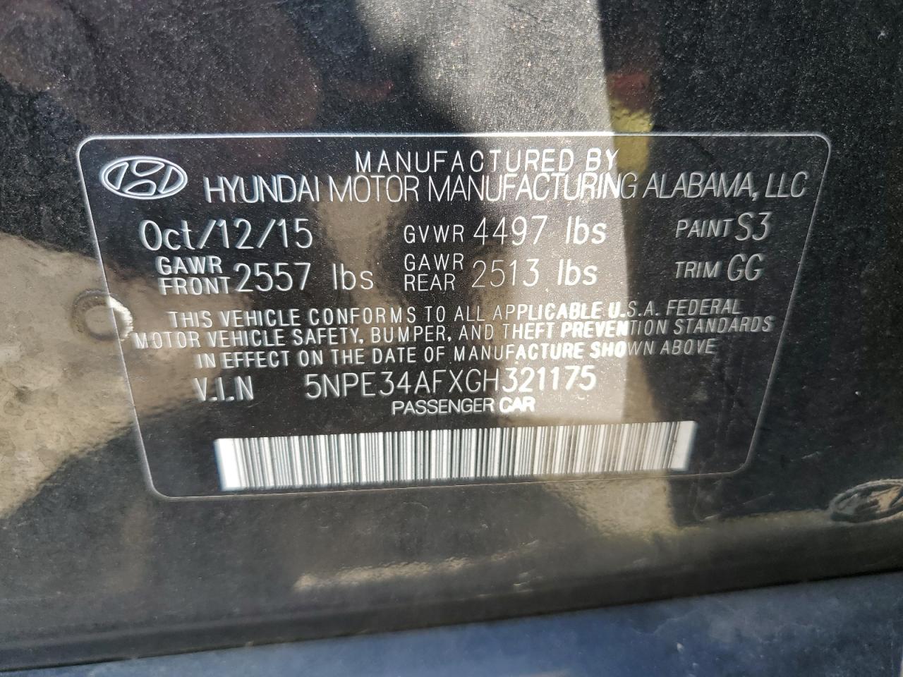 2016 Hyundai Sonata Sport VIN: 5NPE34AFXGH321175 Lot: 61737334