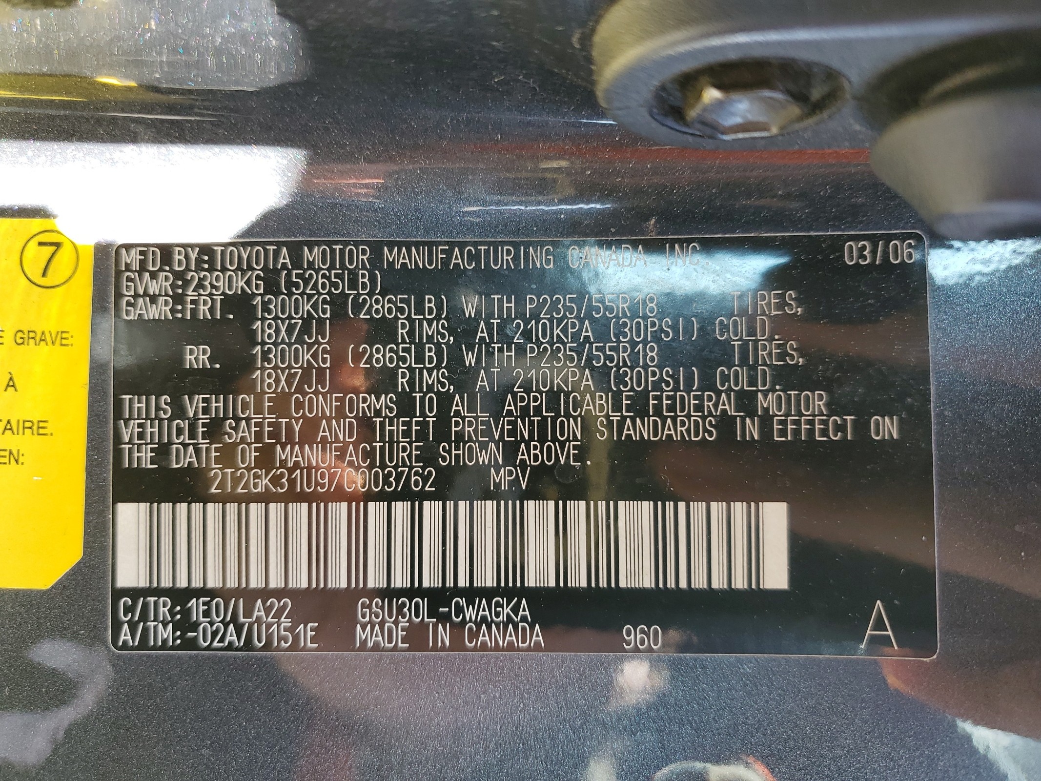 2T2GK31U97C003762 2007 Lexus Rx 350