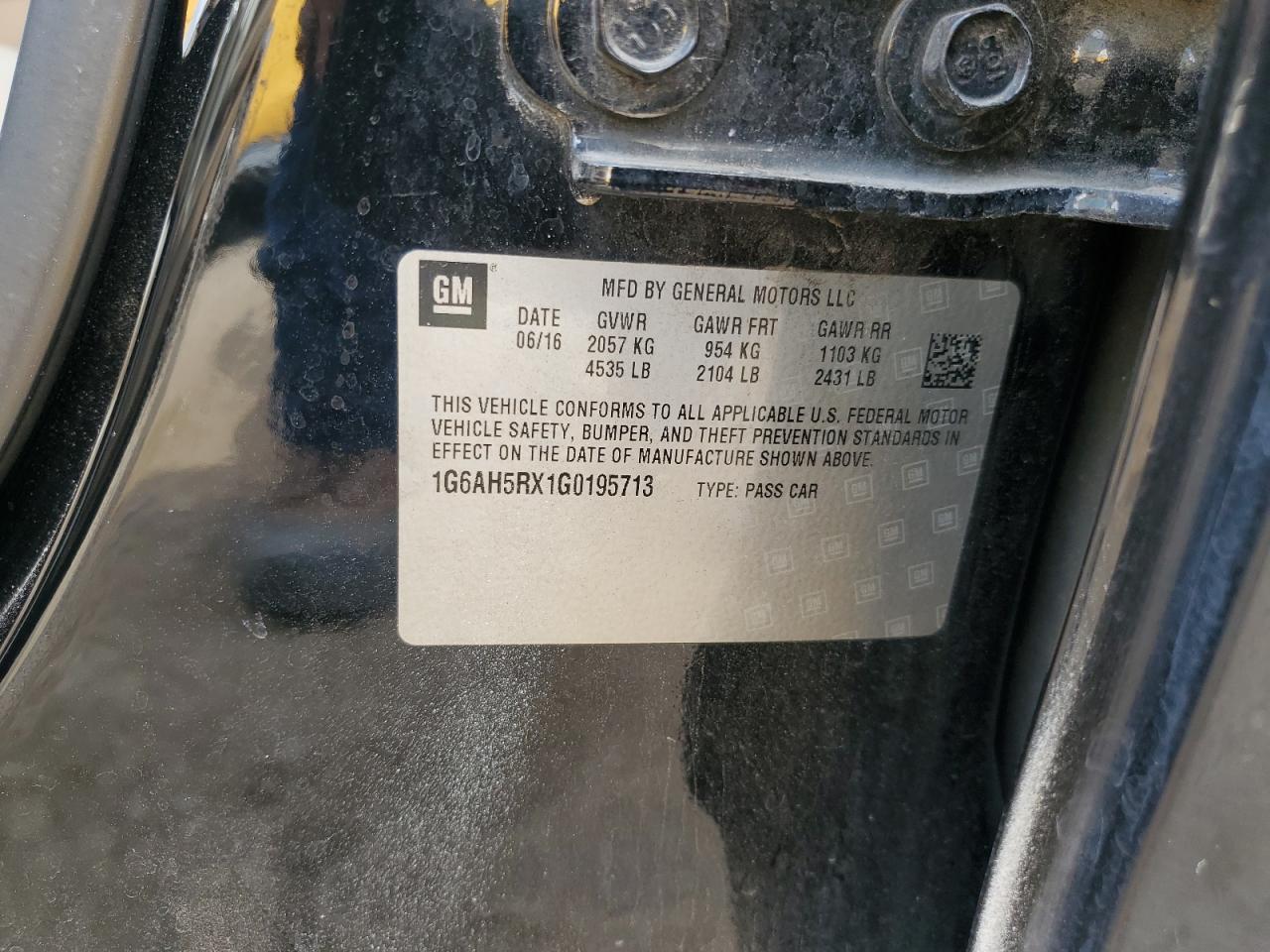 2016 Cadillac Ats Luxury VIN: 1G6AH5RX1G0195713 Lot: 64516294