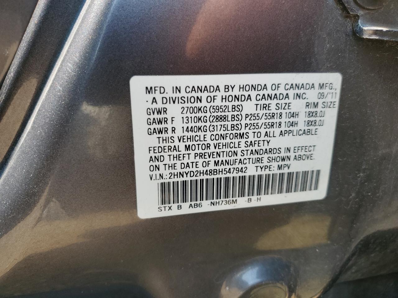 2HNYD2H48BH547942 2011 Acura Mdx Technology