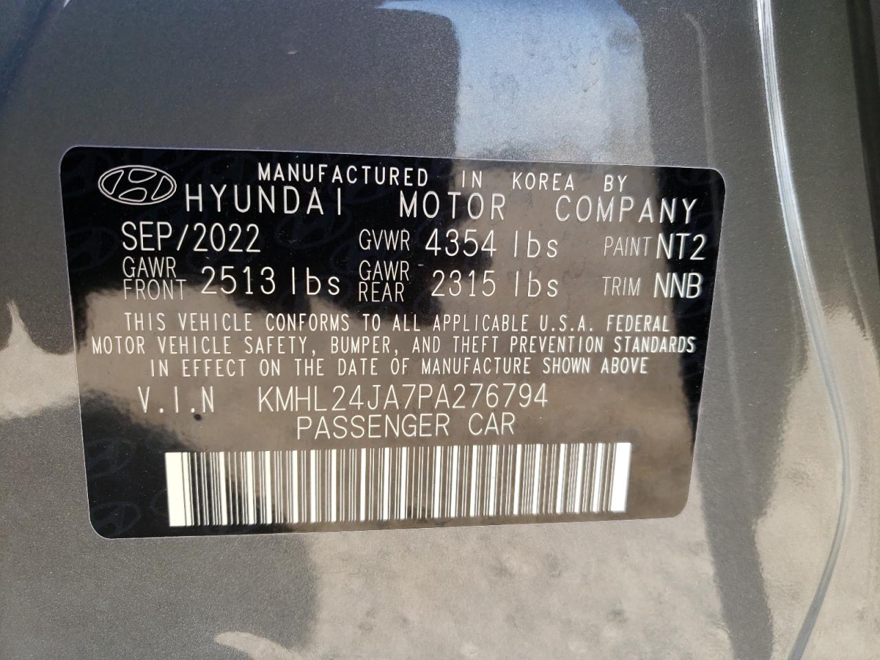 KMHL24JA7PA276794 2023 Hyundai Sonata Se