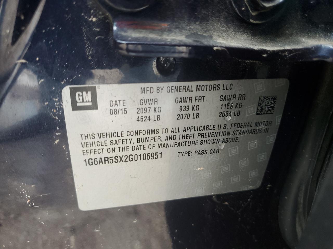 2016 Cadillac Cts Luxury Collection VIN: 1G6AR5SX2G0106951 Lot: 62944804