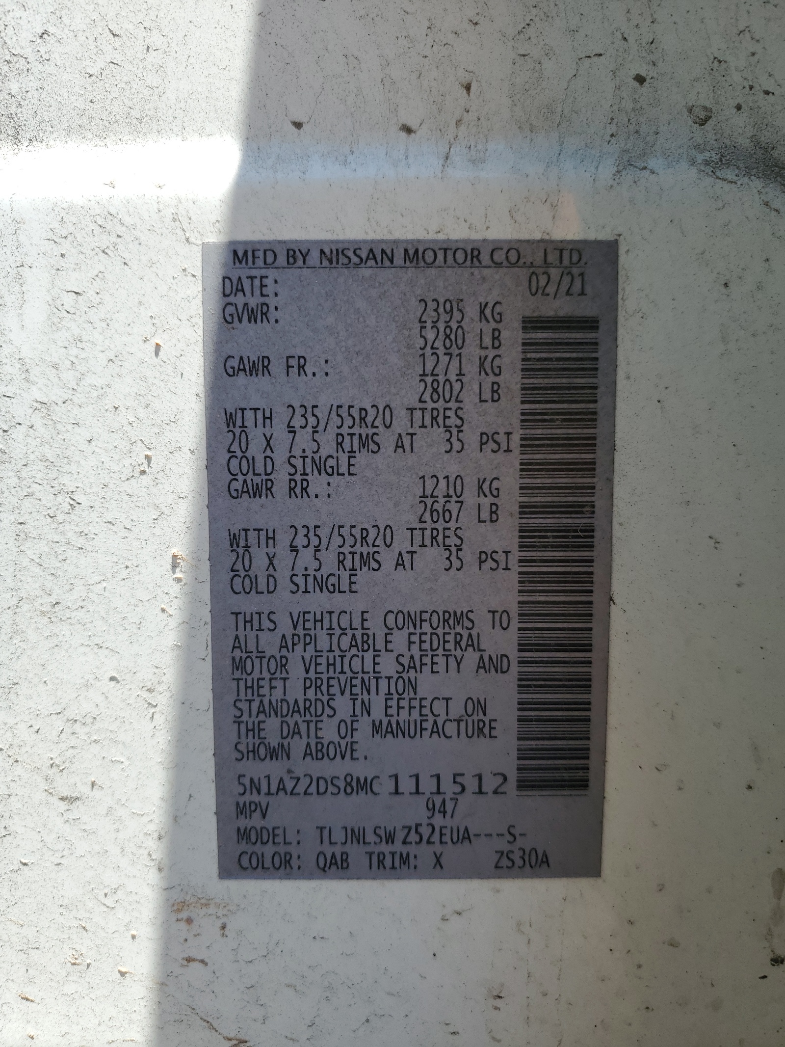 5N1AZ2DS8MC111512 2021 Nissan Murano Platinum