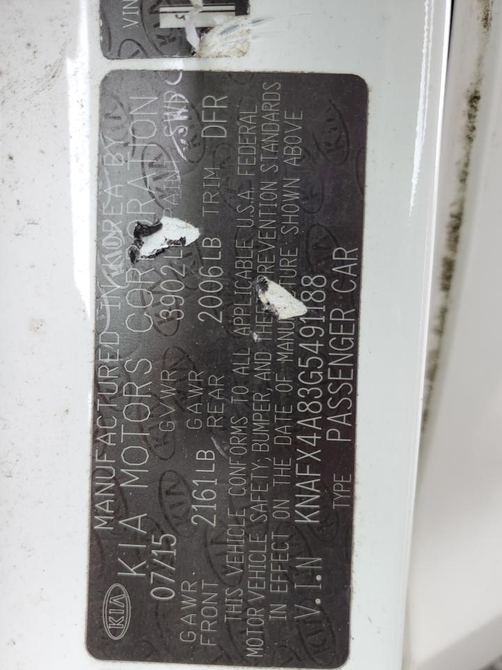 2016 Kia Forte Ex VIN: KNAFX4A83G5491188 Lot: 63341374