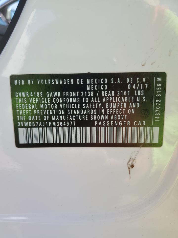 2017 Volkswagen Jetta Se VIN: 3VWDB7AJ1HM364977 Lot: 63505004