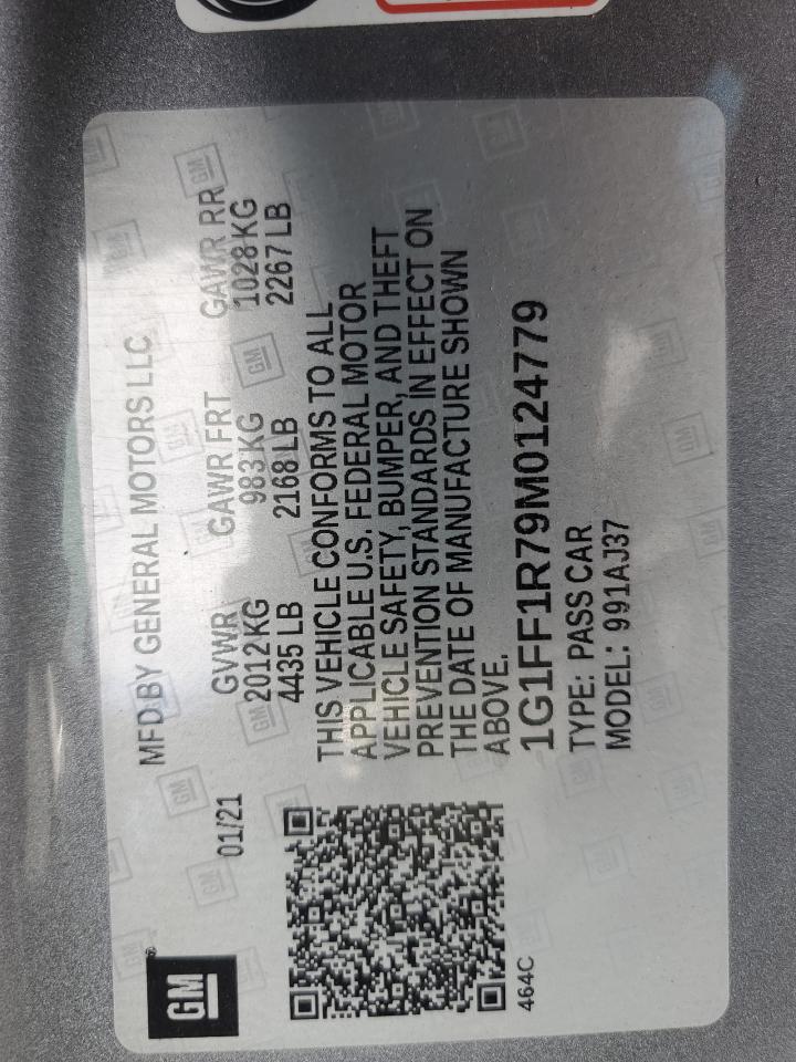 2021 Chevrolet Camaro Lz VIN: 1G1FF1R79M0124779 Lot: 64873184