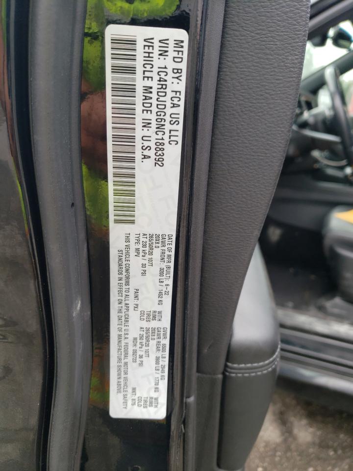 2022 Dodge Durango Gt VIN: 1C4RDJDG6NC188392 Lot: 65165474