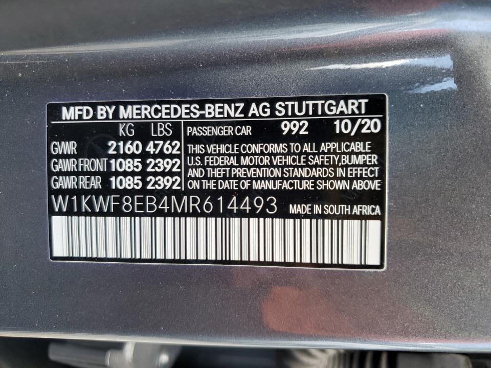 W1KWF8EB4MR614493 2021 Mercedes-Benz C 300 4Mat