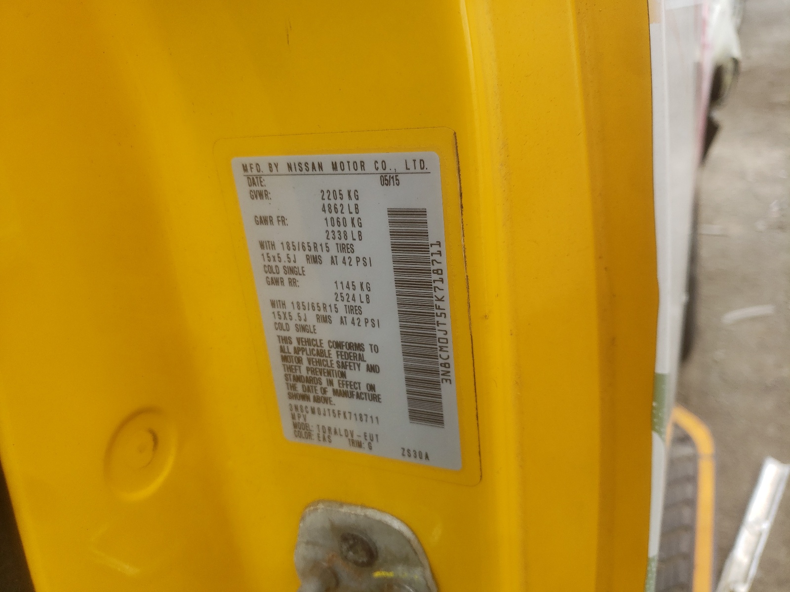 3N8CM0JT5FK718711 2015 Nissan Nv200 Taxi